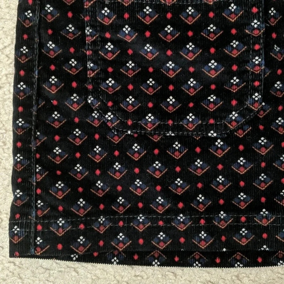 We The Free Joanie Print Corduroy Mini Skirt, Color Black/Multicolor Sz Multiple - Picture 6 of 10